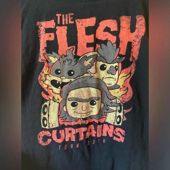 ☕️2 for $25🥞 Rick & Morty - The Flesh Curtains Band T-Shirt Large - Adult Swim - Picture 3 of 6